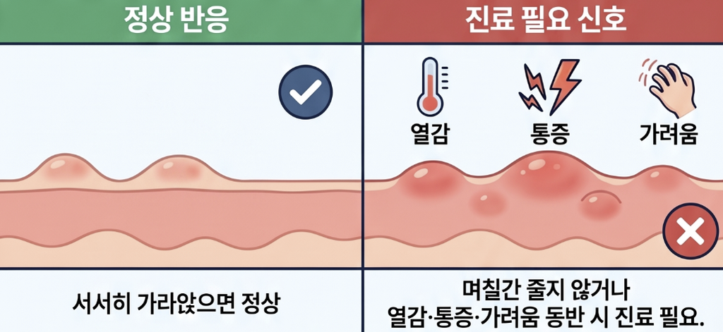 리쥬란힐러 후 엠보 자국은 왜 생기나요? 4 정상 반응과 진료가 필요한 신호는 어떻게 구분하나요?