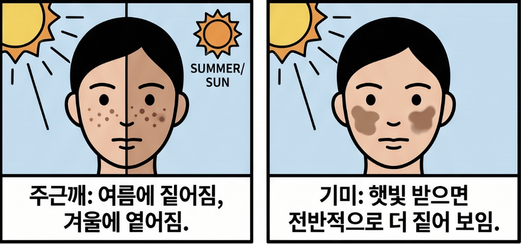 기미 주근깨 차이, 모양과 위치로 알 수 있나요? 4 스스로 구분하기 어려운 이유는 무엇인가요?